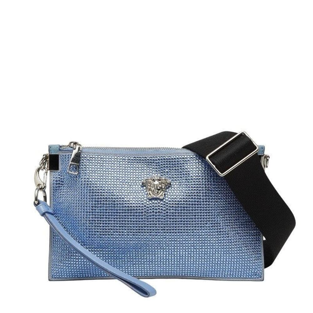 Versace Medusa Bijoux Crossbody Bag Leather Shoulder Bag Light Blue